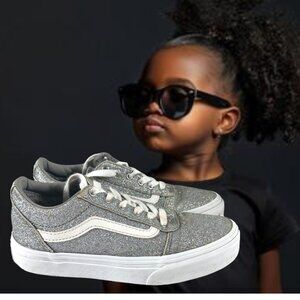 Vans "Off The Wall" Old Skool Glitter Skate Shoes Kids Sneakers SZ 2